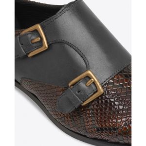 Billy Reid Women's Double Monk Strap, Black